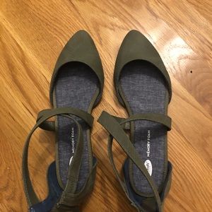Dr. Scholl’s memory foam army green flats